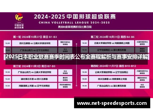 2025日本职业联赛赛季时间表公布全赛程解析与赛事安排详解